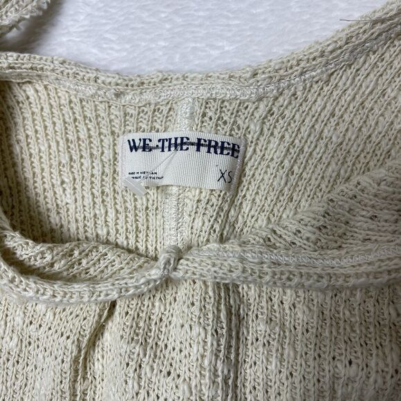 Free People We The Free Dont Go Crochet Tank Size XS Beach Boho Oversized Vacay - Picture 10 of 15